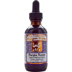 Dragon Herbs Purple Reishi Drops bottle, premium tincture for daily use.