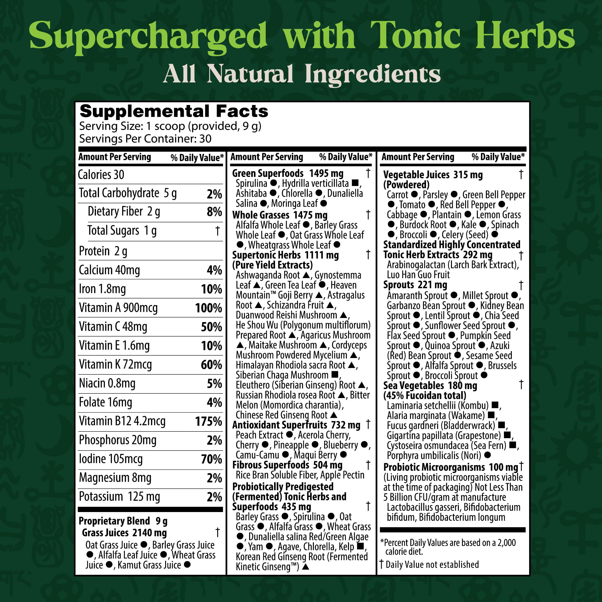 Dragon Herbs Tonic Alchemy scoop on a counter, for easy daily servings and smooth blends.