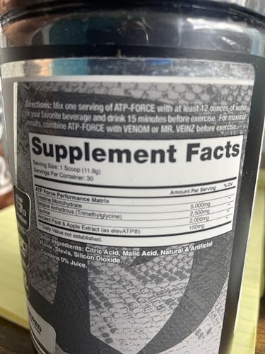 DRAGON PHARMA ATP Force creatine powder showing 5 g per serving