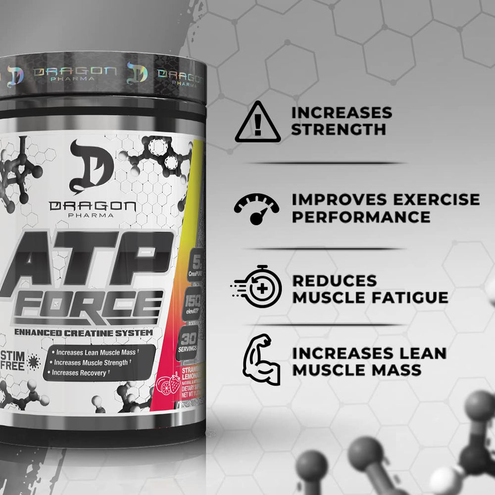 ATP Force label close-up emphasizing CreaPure and ingredients.