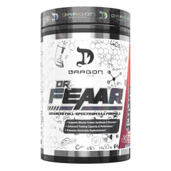 DRAGON PHARMA Dr. FEAAR bottle showing full-spectrum EAA matrix for recovery support