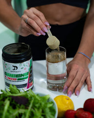 Dragon Pharma Greens and Reds organic vegan label emphasizing quality ingredients