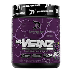 Dragon Pharma Mr. Veinz bottle pour demonstrates stimulant-free pre-workout for robust pumps