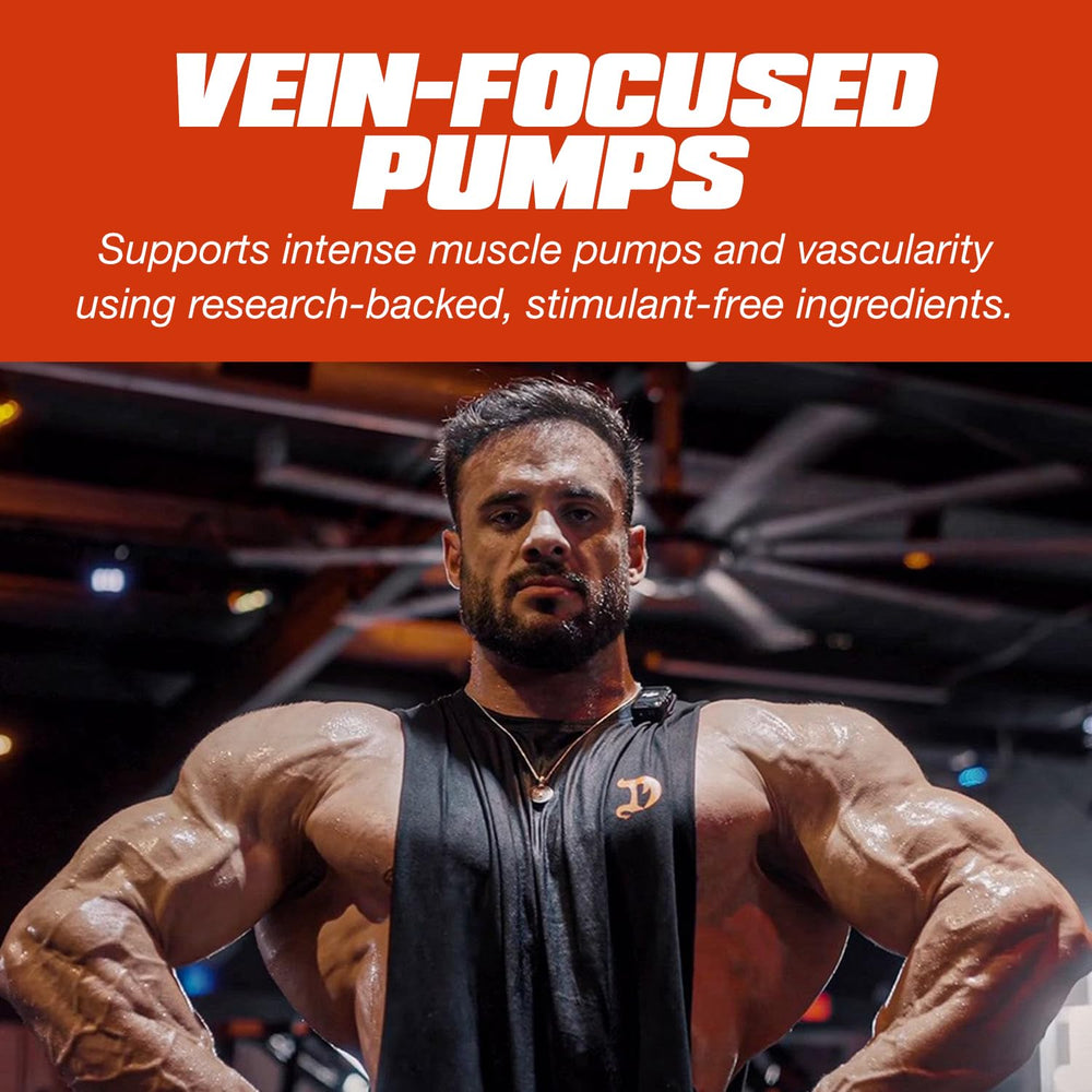 Dragon Pharma Mr. Veinz extreme-pump graphic illustrates vasodilation and muscle fullness
