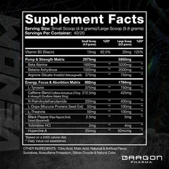 Dragon Pharma Venom Extreme scoop demonstrating quick mix for fast pre-workout fueling.