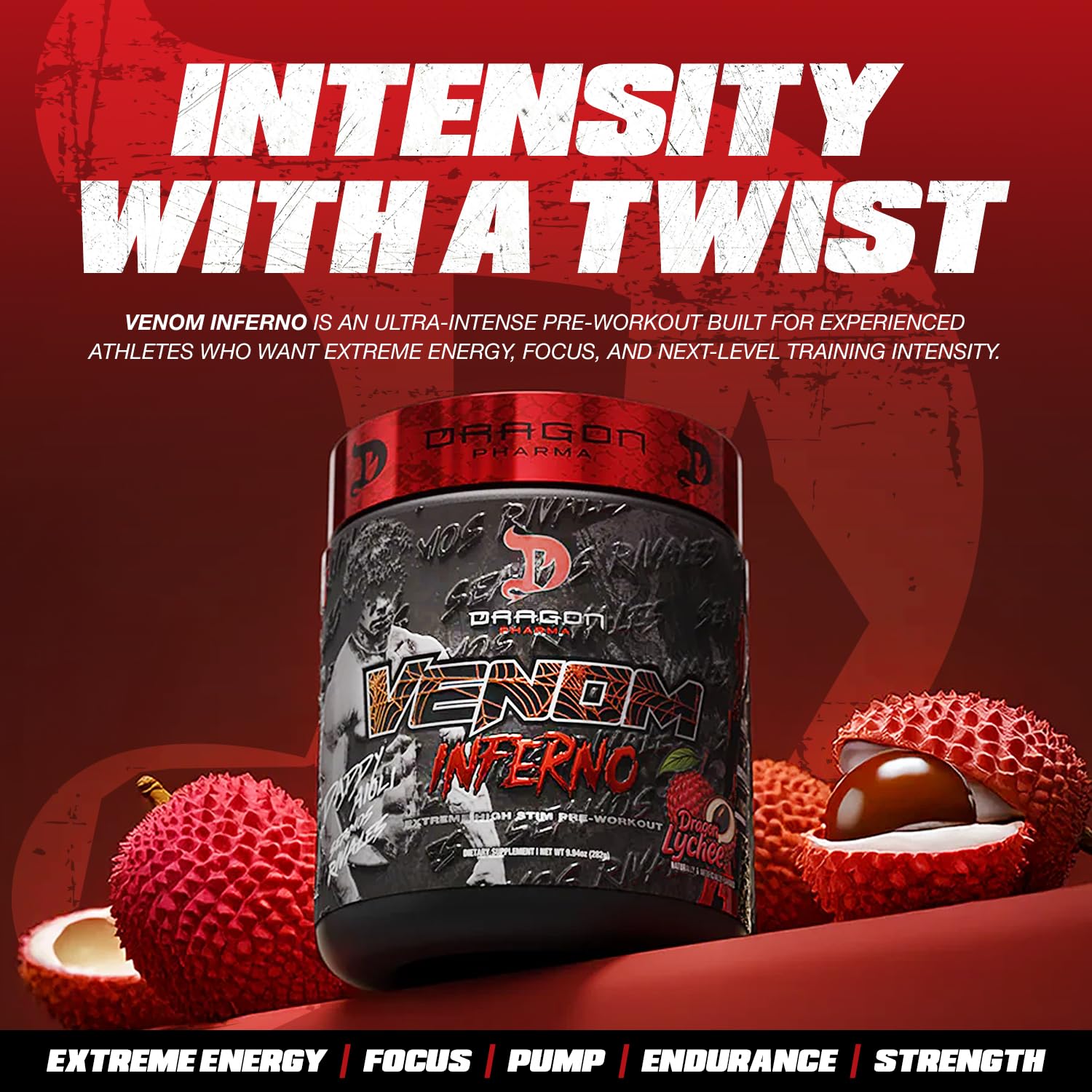 Venom Inferno bottle showing 40 servings on the label.