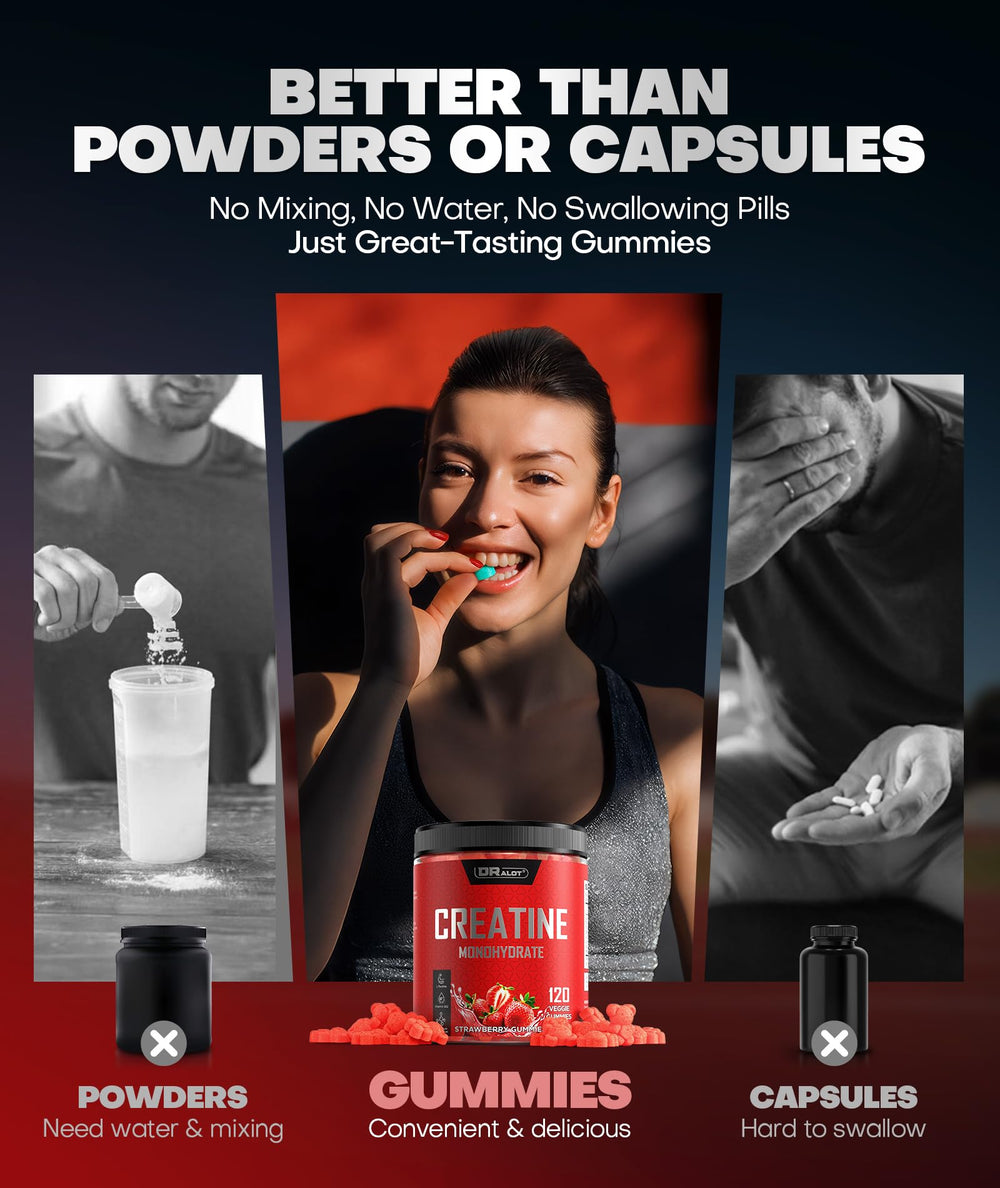 Dralot Creatine Monohydrate Gummies shown during workout