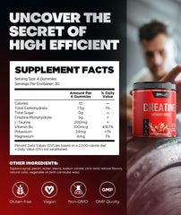Dralot Creatine Monohydrate Gummies berry flavor close-up