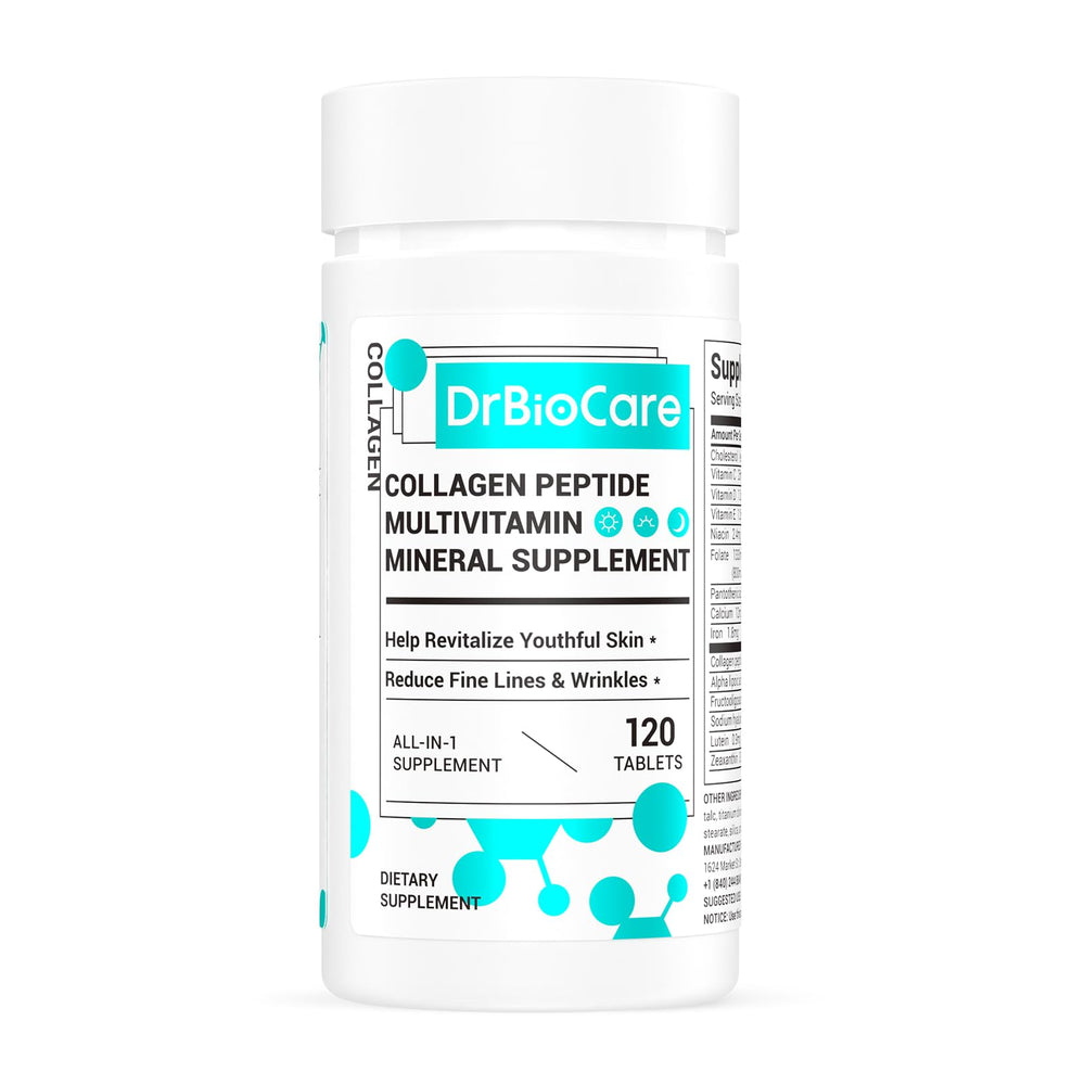 DrBioCare Collagen Peptides for Women bottle, premium beauty support for daily skincare routine.