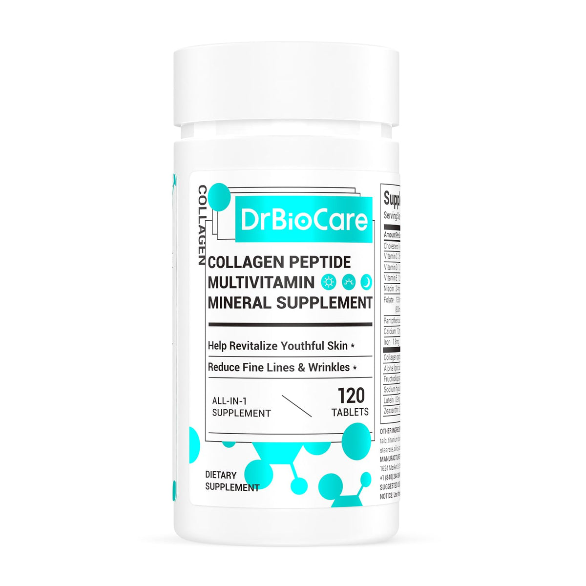 DrBioCare Collagen Peptides for Women bottle, premium beauty support for daily skincare routine.