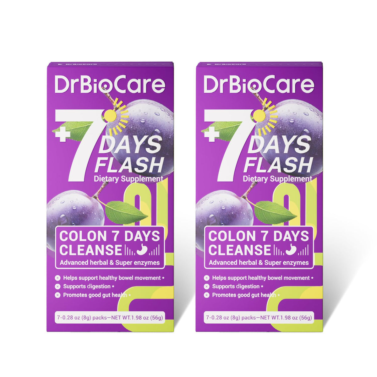 DrBioCare Colon 7 Days Cleanse pack front, supports digestive balance.