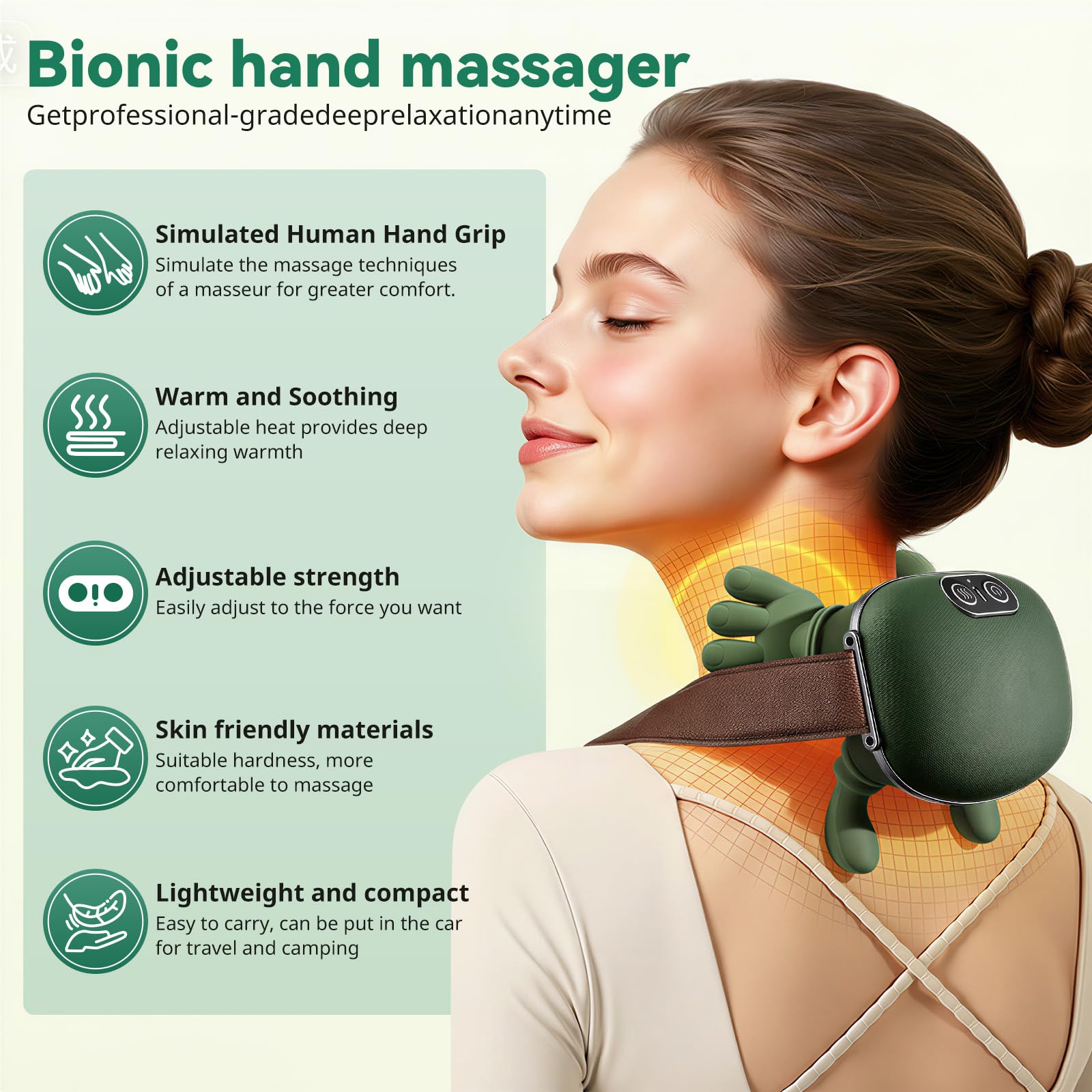 DR.BUNORDLE adjustable-intensity controls personalize your massage experience
