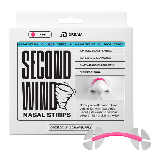 Dream Recovery Second Wind nasal strip packaging shown for travel and easy storage