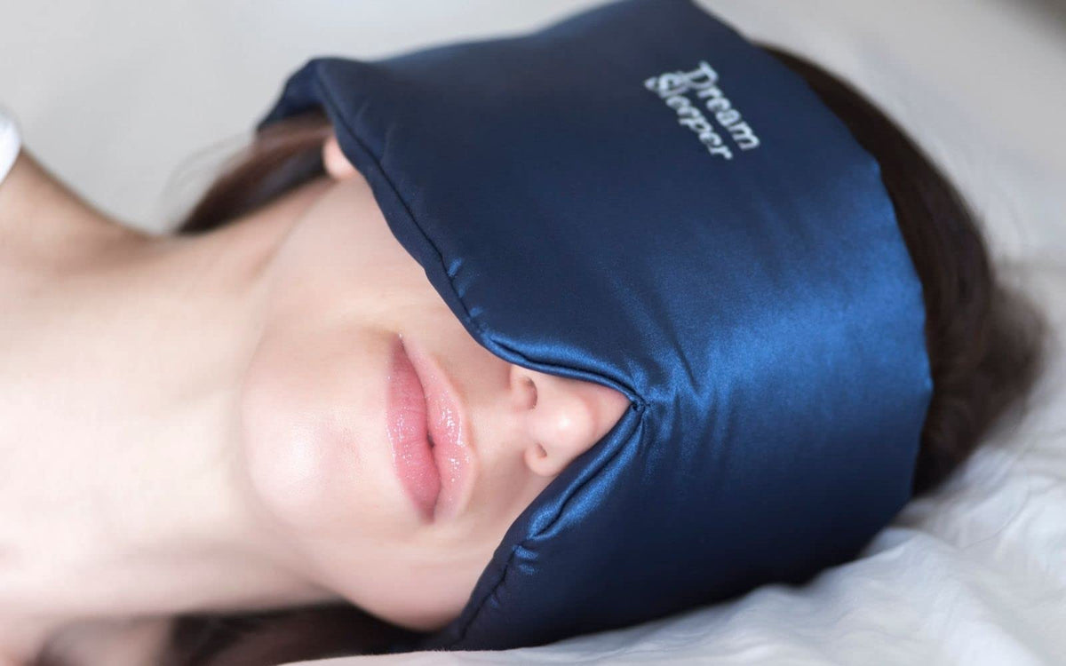 Dream Sleeper hypoallergenic sleep mask blocks light for restful nights.