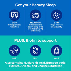 Close-up of Dream Water Beauty Sleep Shot label highlighting SleepStat blend.