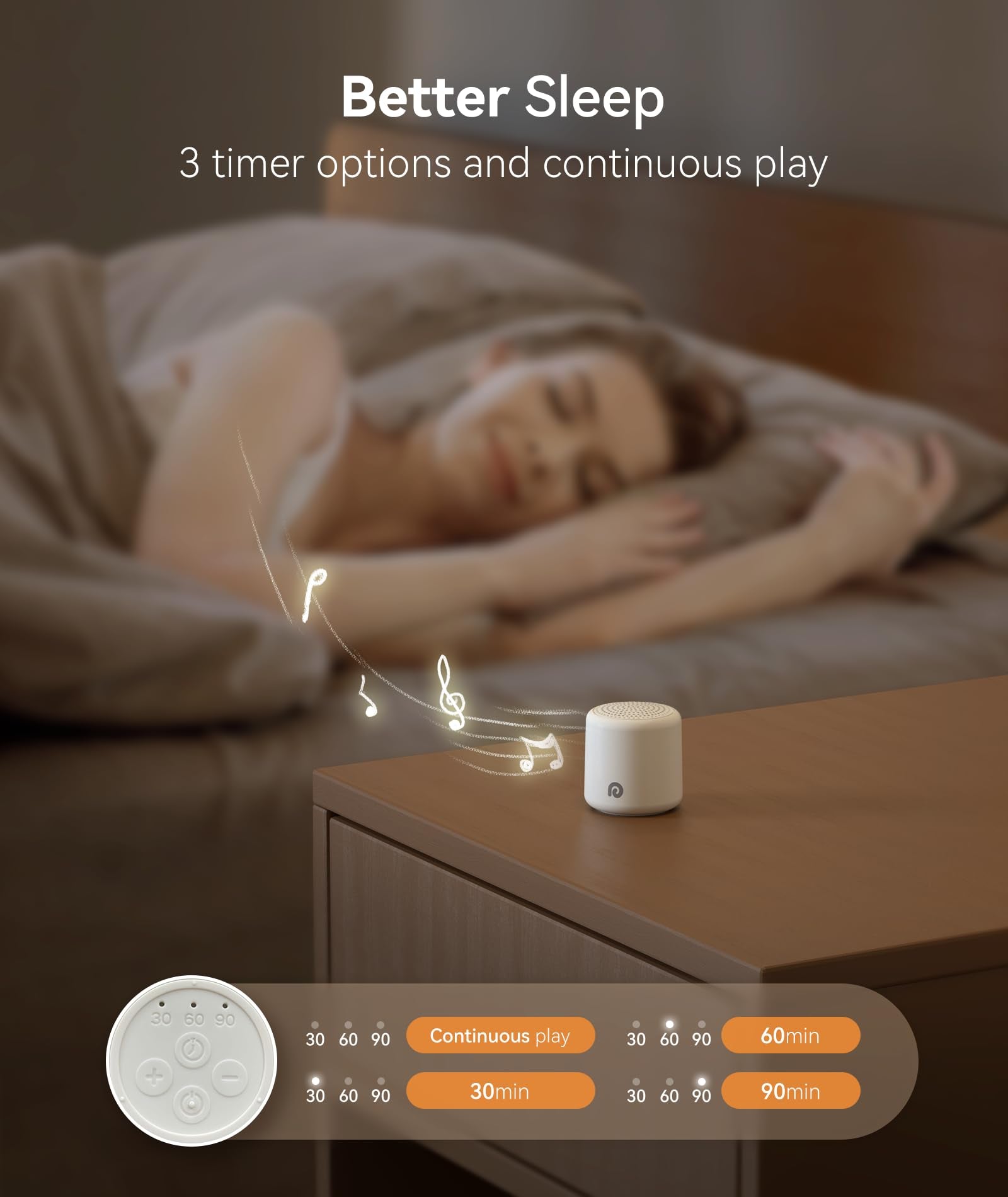 Dreamegg Pocket Sleep 1 easy controls with memory and timer.