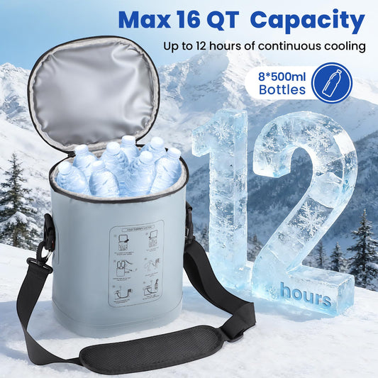 DREAMSOME portable ice machine with bottle bundle for long-lasting cooling.