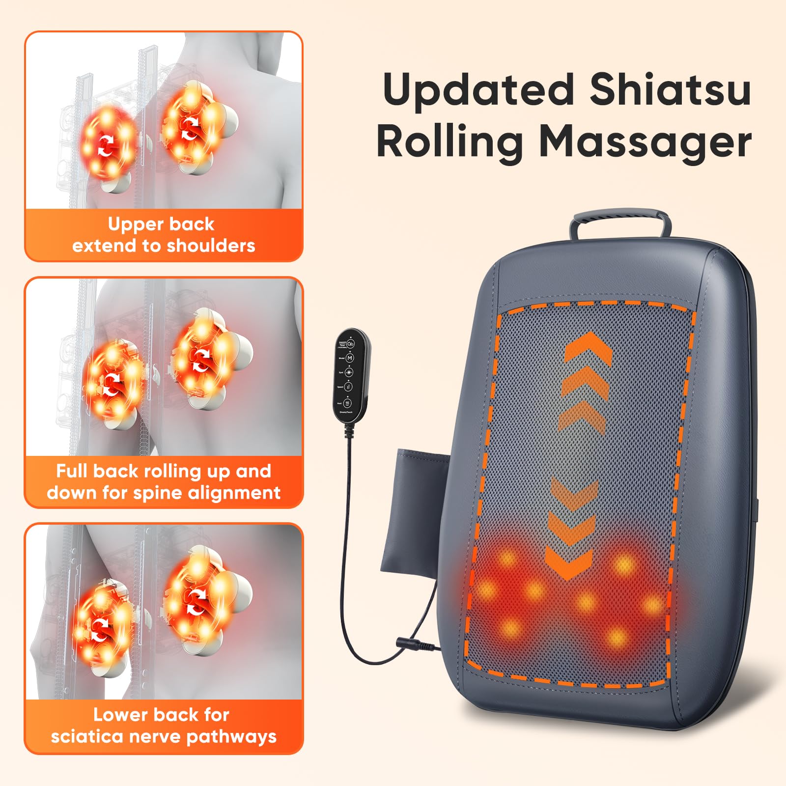 DreamyTouch 4D Deep Tissue Massage highlighting deeper kneading for sore muscles