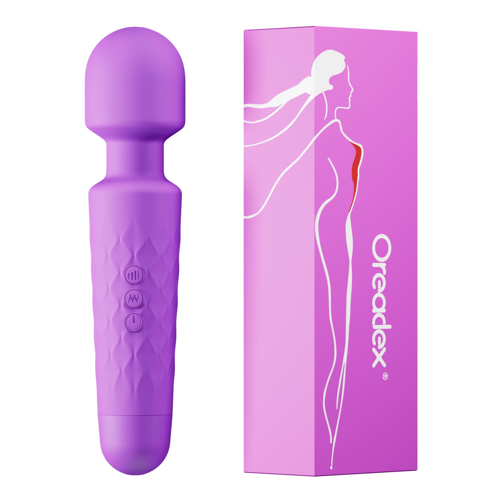 Dreress cordless massage wand in purple, waterproof design for easy home relaxation.
