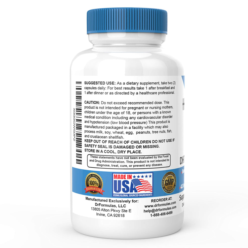 HairOmega DHT Blocker label featuring Saw Palmetto and zinc