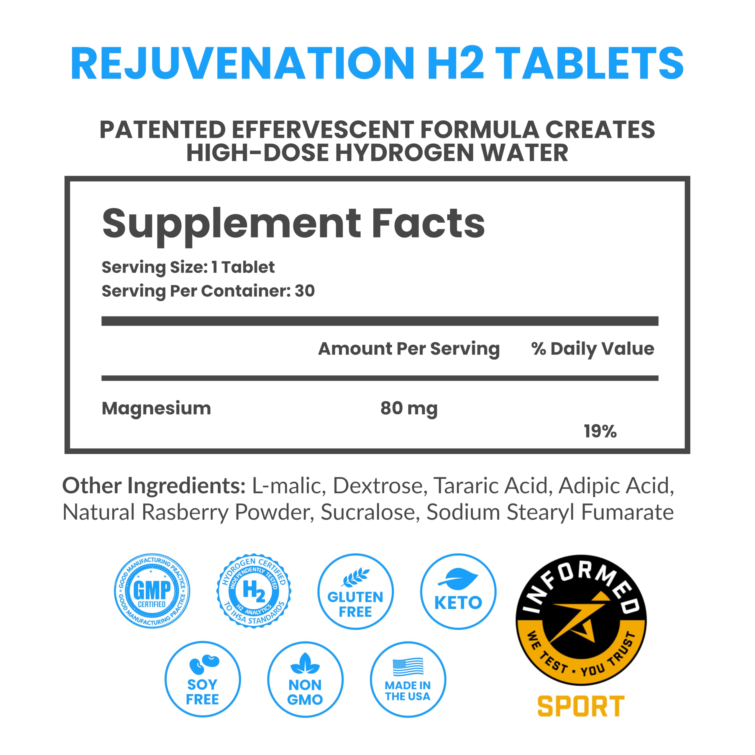 Glass of water with DRINK HRW Rejuvenation for hydration and focus
