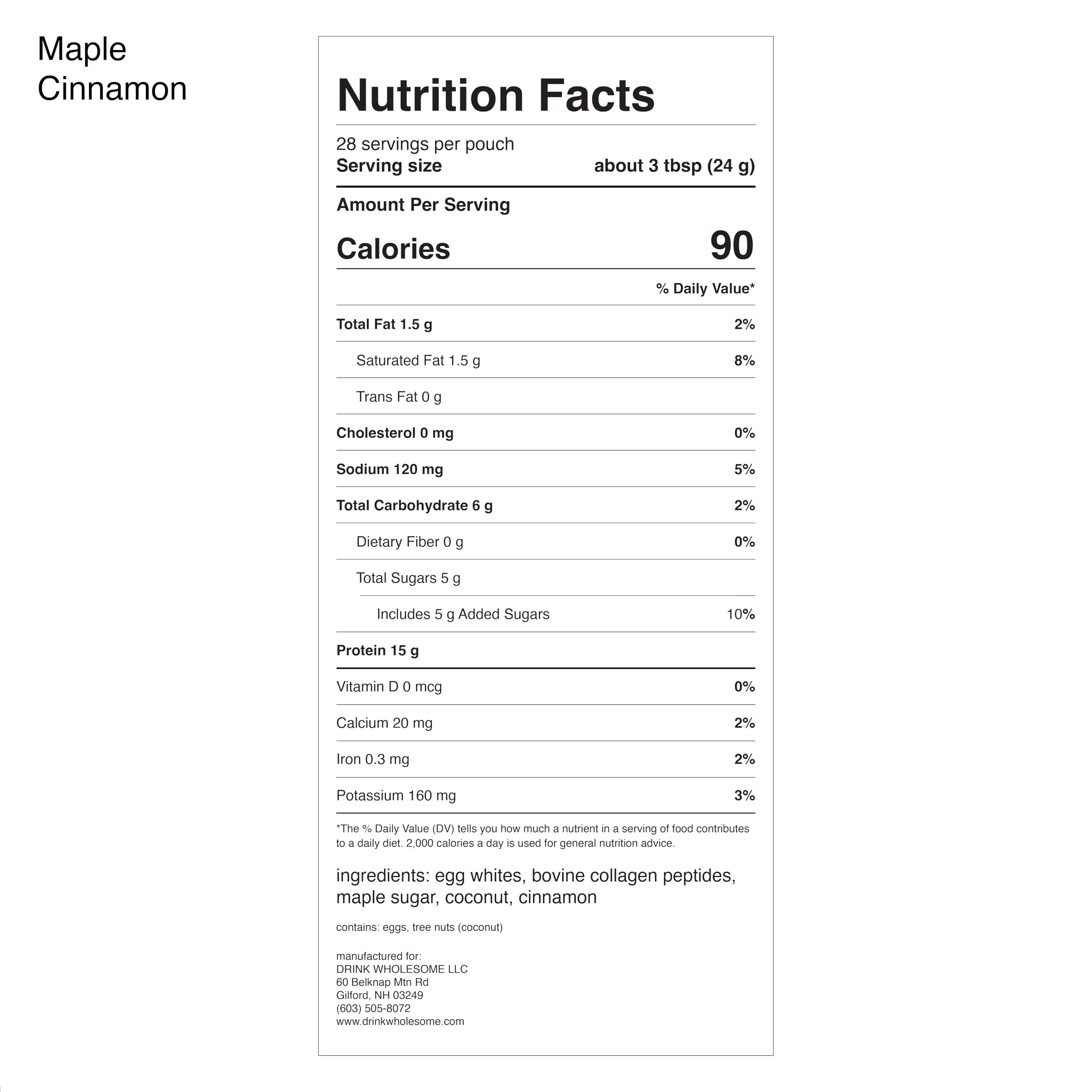 Drink Wholesome protein tub with simple ingredients for gentle digestion