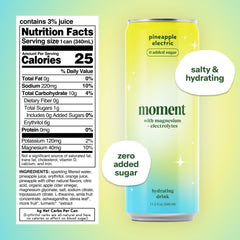 Drink Your Meditation Moment Pineapple flavor glass highlights clean, zero sugar hydration.