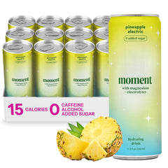 Drink Your Meditation Moment Pineapple Sparkling Electrolyte bottle for on-the-go hydration.