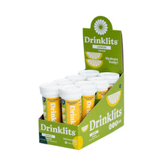 Drinklits Lemon Immune Support tube front view for on-the-go hydration.