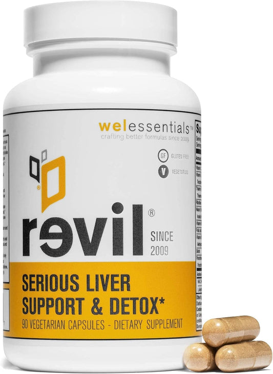 drinkwel Revil bottle front view promoting daily liver support