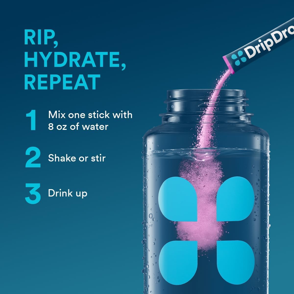 DripDrop Berry label highlights non-GMO vegan ingredients