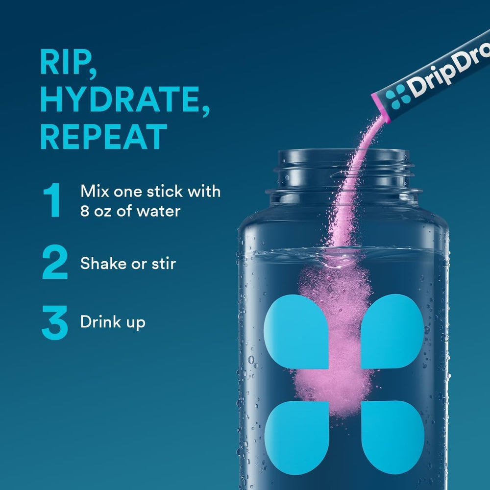 DripDrop Berry label highlights non-GMO vegan ingredients