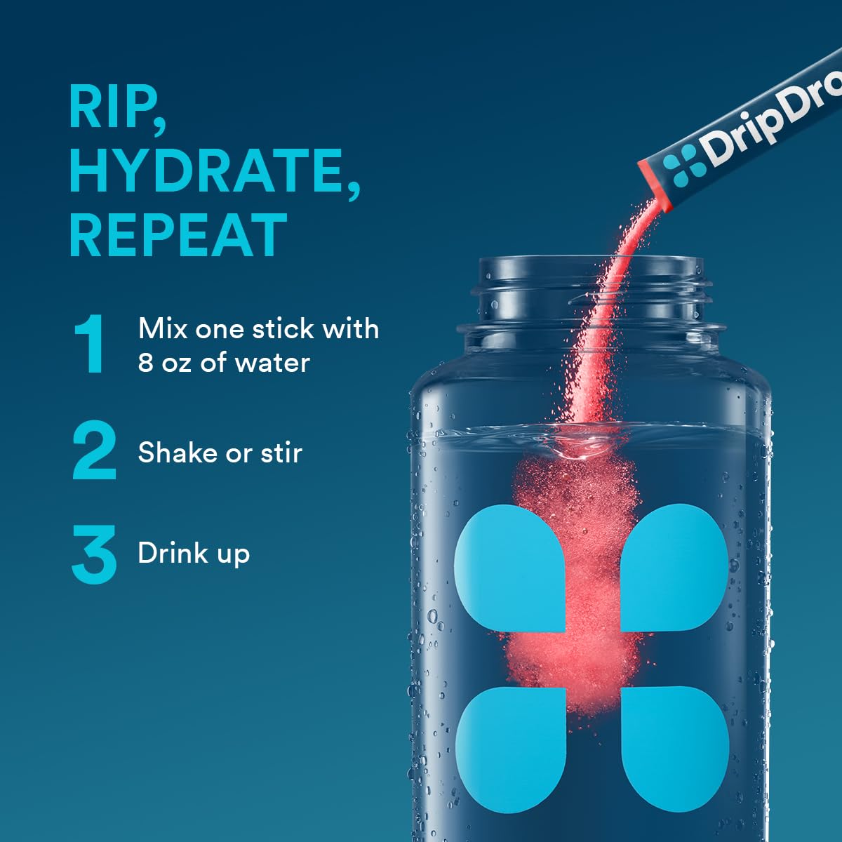 DripDrop Fruit Punch stick in a gym bag ready for on-the-go hydration.