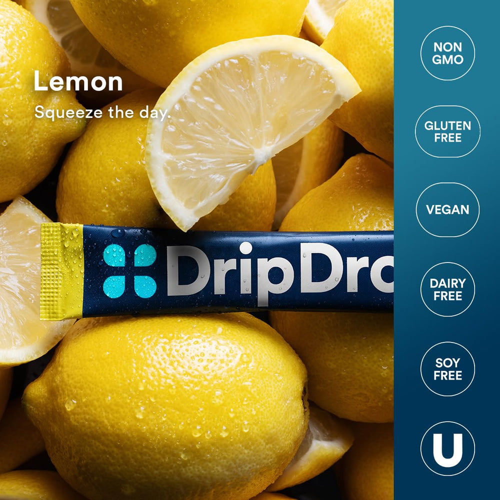 DripDrop Lemon athlete using pack during activity for steady hydration.