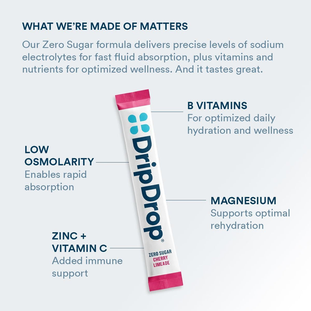 DripDrop on-the-go hydration packets for travel and workouts