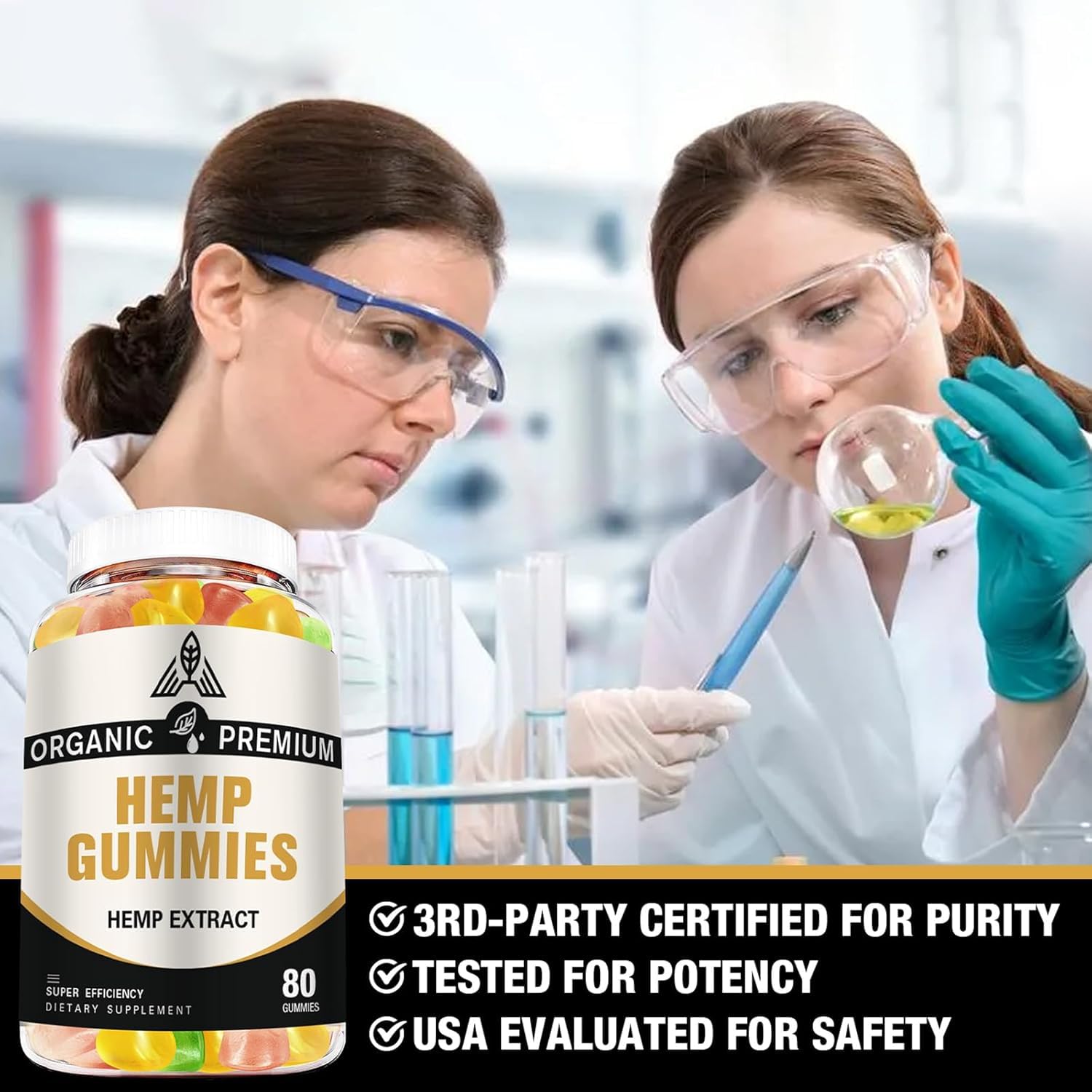 DriRaych hemp gummies close-up texture with chewy fruit flavor
