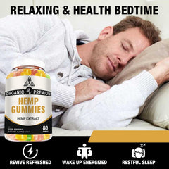 DriRaych hemp gummies ingredients visual featuring organic hemp and plant-based formula
