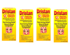 Dristan 12-Hour nasal spray bottle front view for easy access.