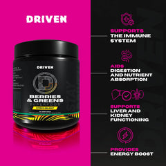 Scoop of Driven B&G being added to water to boost post-workout recovery.
