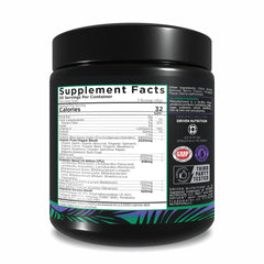 Driven B&G low-calorie powder emphasizes 20 calories per scoop for mindful fueling.