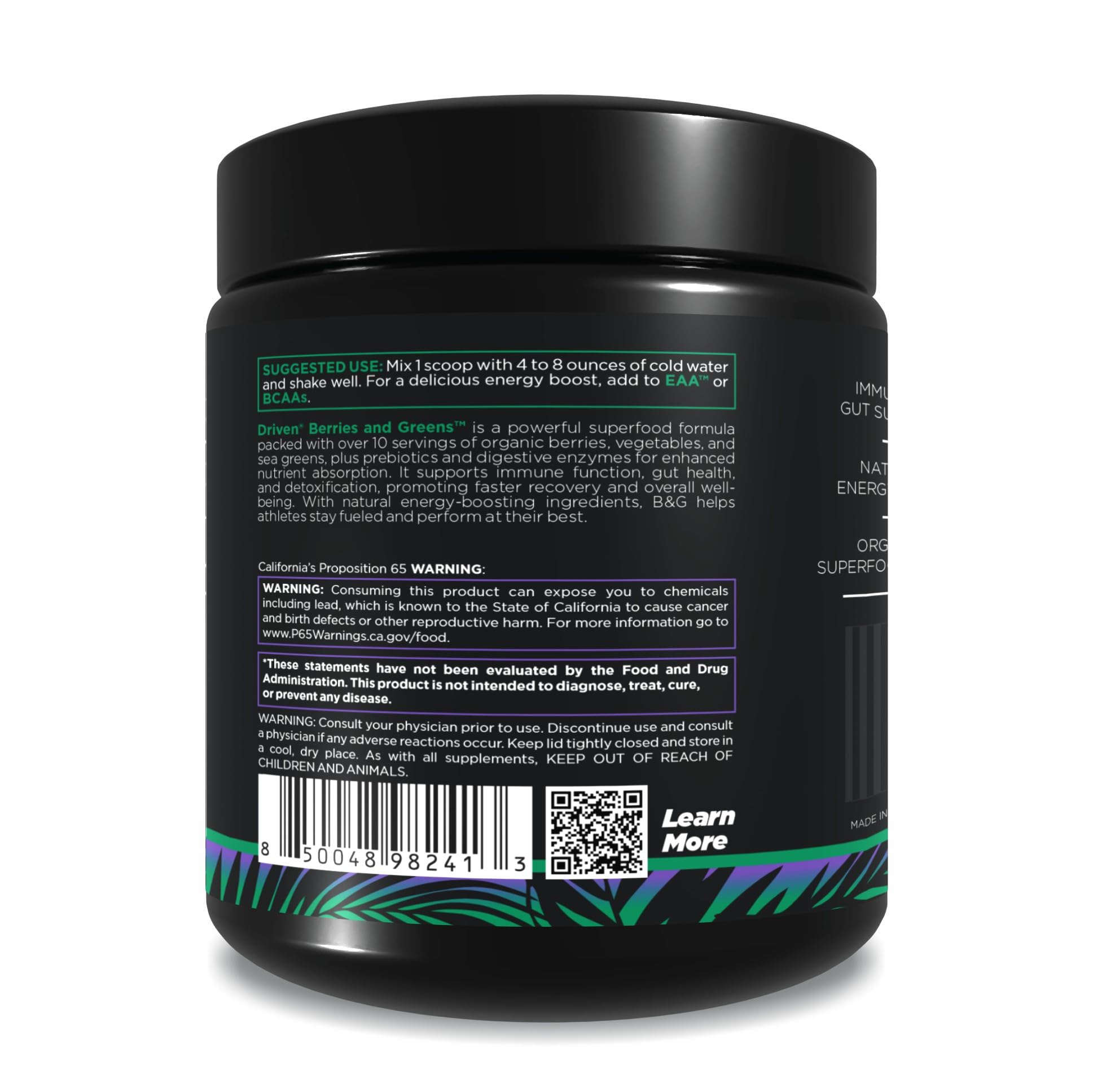 Driven B&G recovery-rich phytonutrients image implying post-workout rejuvenation potential.