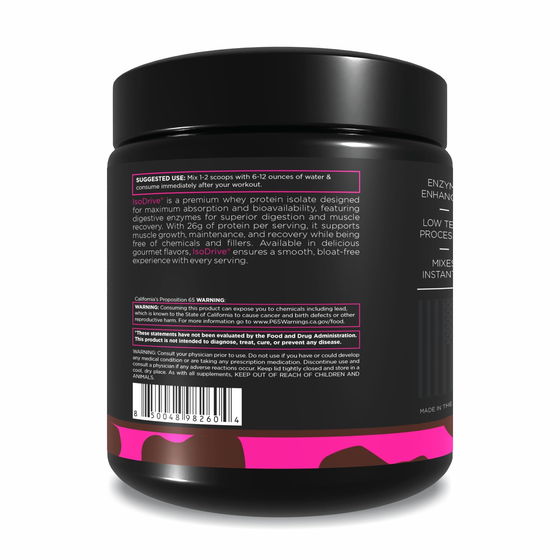 Driven Nutrition Isodrive chocolate flavor powder ready to blend