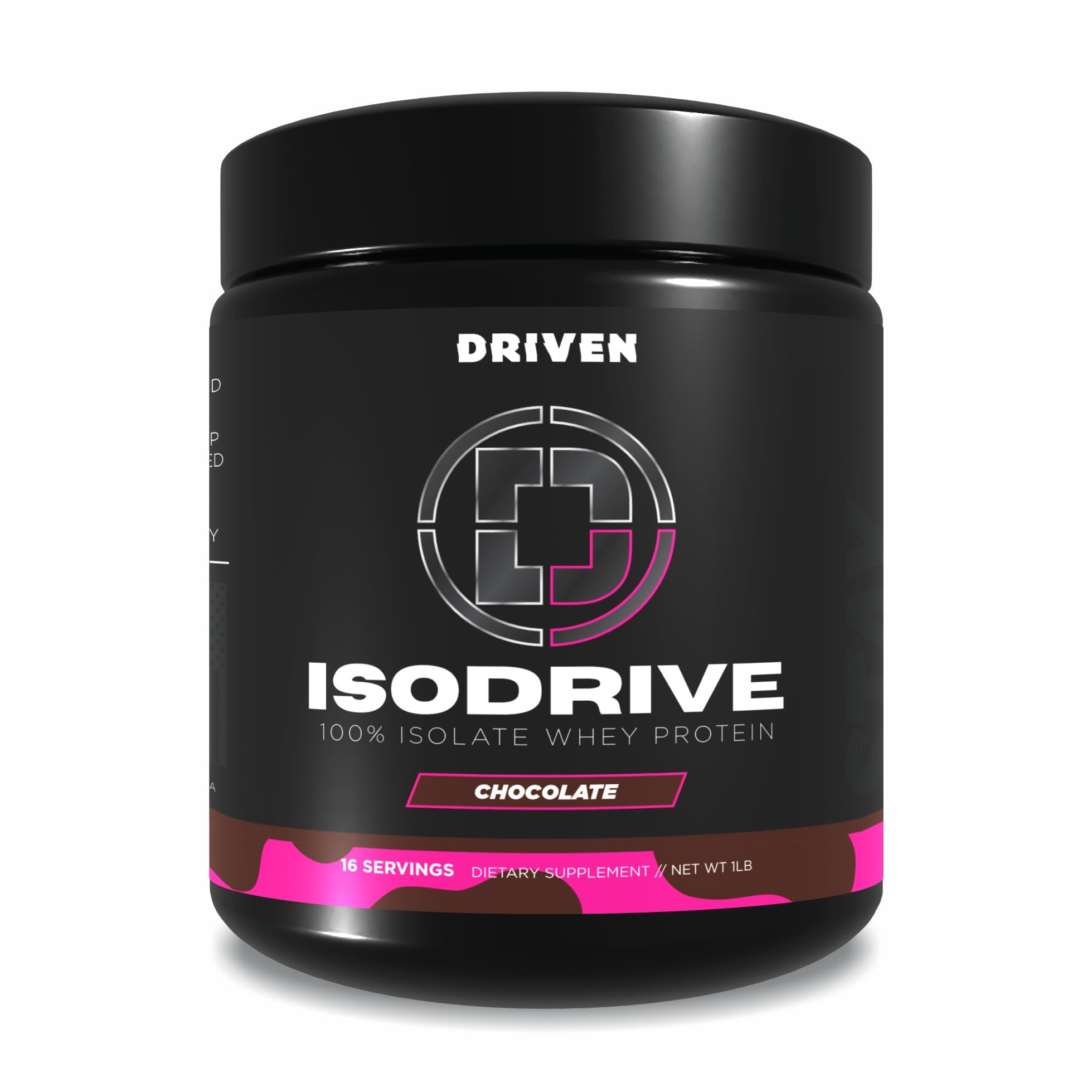 Driven Nutrition Isodrive premium whey isolate chocolate tub for post-workout fueling