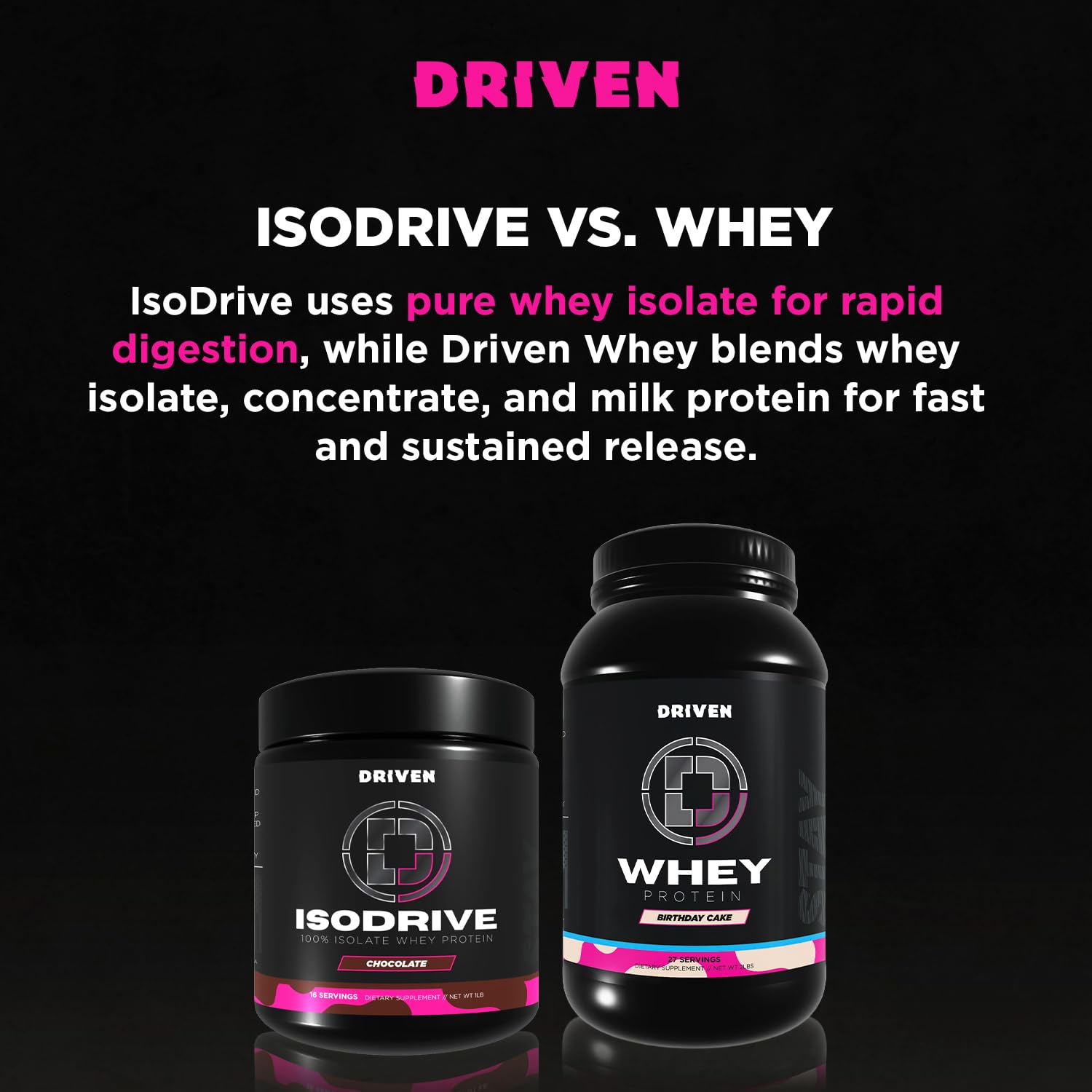 Driven Nutrition Isodrive whey protein powder being mixed in a shaker