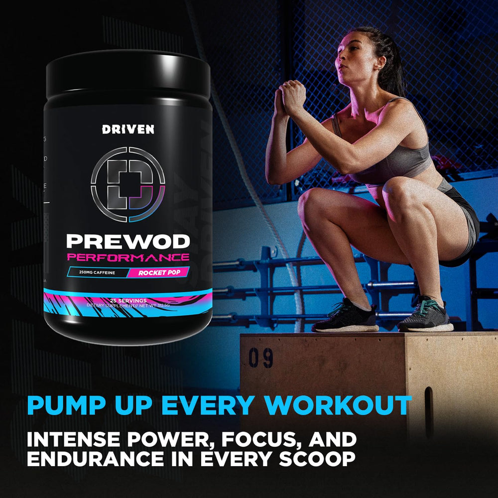Driven Nutrition PRE WOD Island Charge tub designed for stimulant-free training.