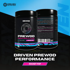Driven Nutrition PRE WOD Lemon Headrush tub for crisp focus during sessions.