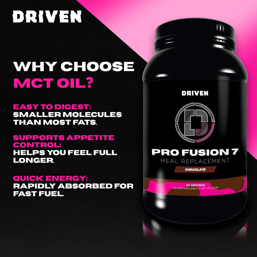 Driven Nutrition ProFusion7 on-the-go pack for travel with complete nutrition.