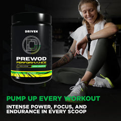 Driven Nutrition Pre WOD Peach Paradise tub delivers refreshing taste and pumps.