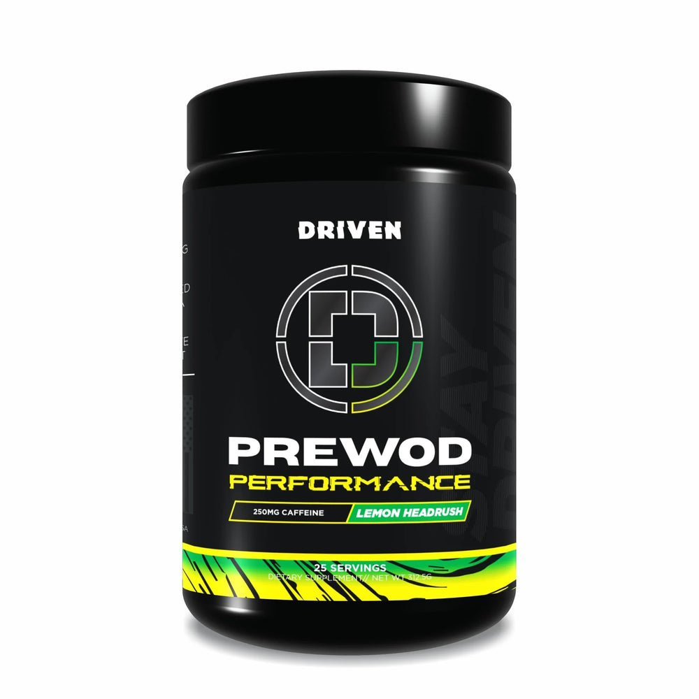 Driven Nutrition Pre WOD Rocket Pop tub for explosive energy and endurance.