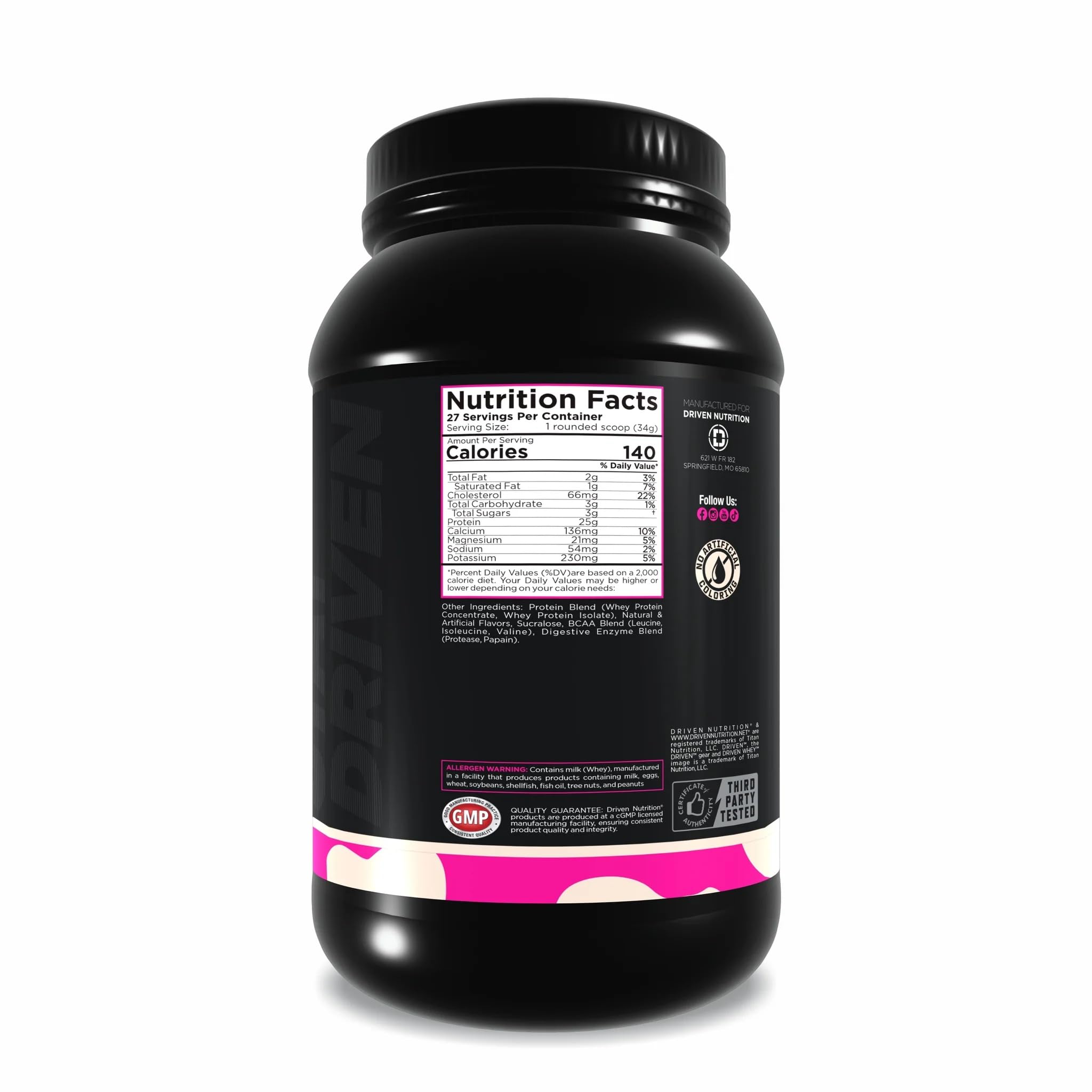 Creamy vanilla Driven WHEY smoothie with rich texture